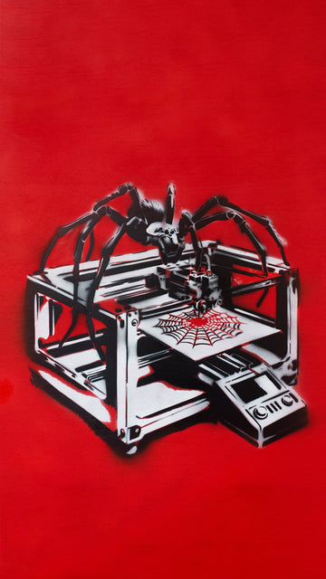 This blend of technique and thematic depth makes "3D Spinner" not just a visual piece but a thought-provoking critique of our current societal trends. It invites viewers to reflect on the balance between natural abilities and the increasing dependence on technology.